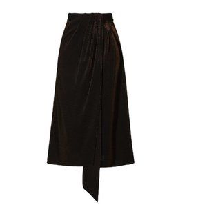 SALLY LA POINTE  Wrap Midi Skirt